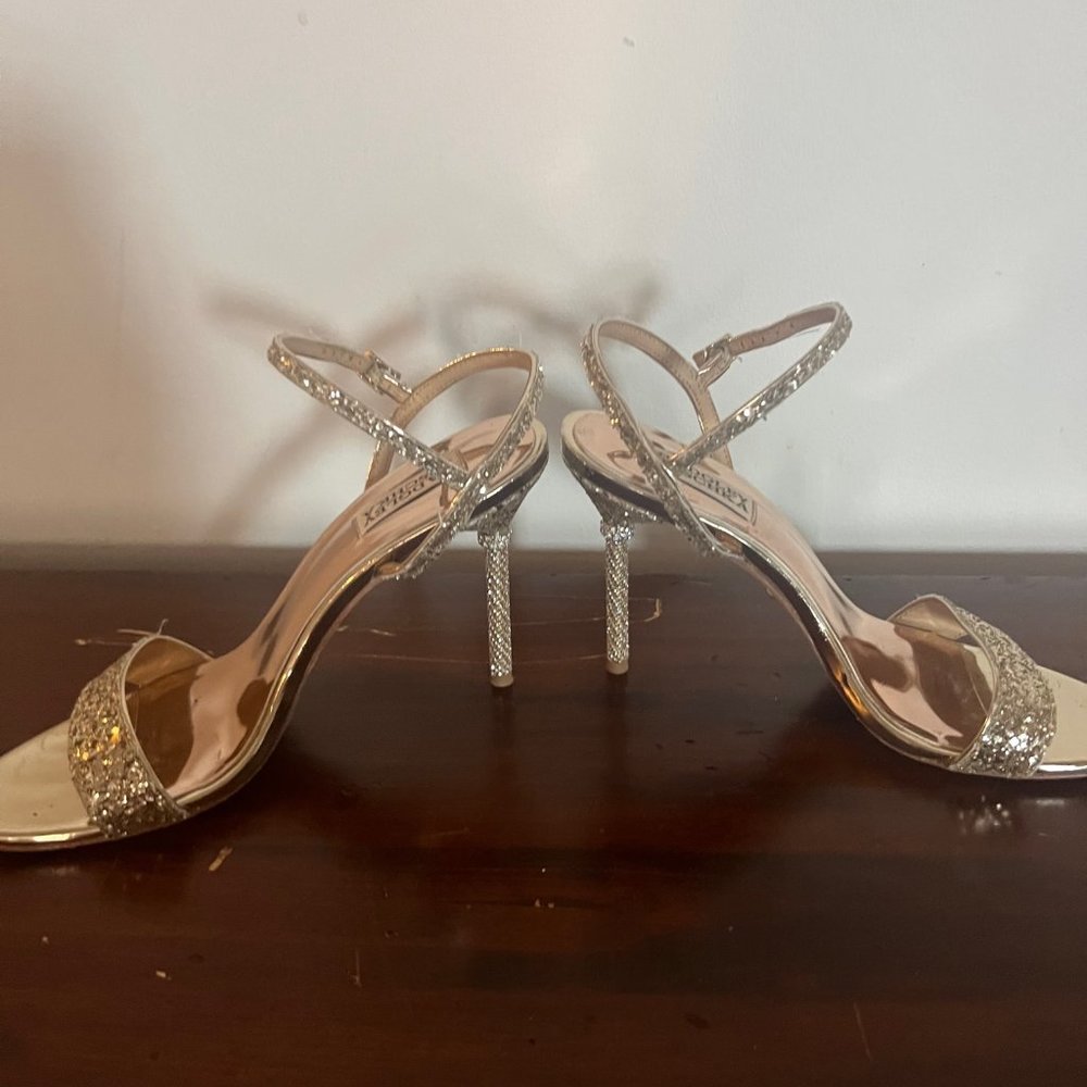 Gold sparkly heels